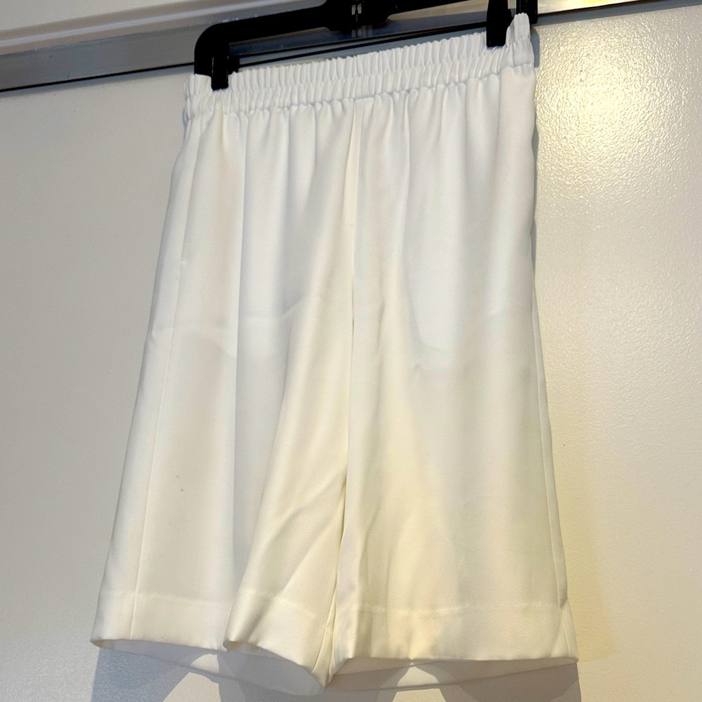 Vince High Waist White Women's Shorts